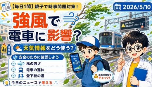 強風で電車に影響。天気情報をどう使う？親子で考える適性検査ニュース