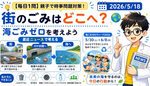 海ごみゼロウィーク2026とは？街のごみが海へ流れる仕組みを親子で考える
