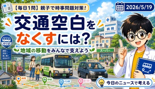 【親子で時事問題対策】交通空白をなくすには？地域の移動をみんなで支えるしくみ